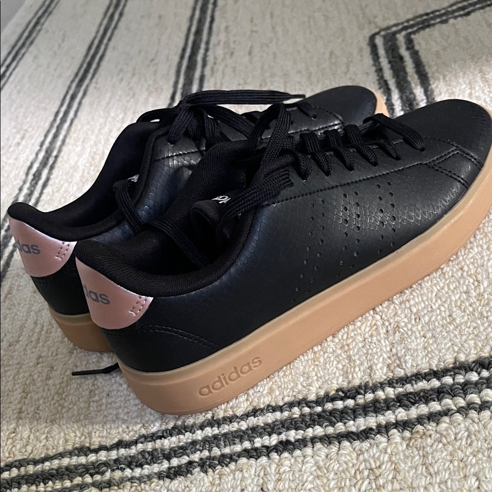Adidas Black Leather Sneakers